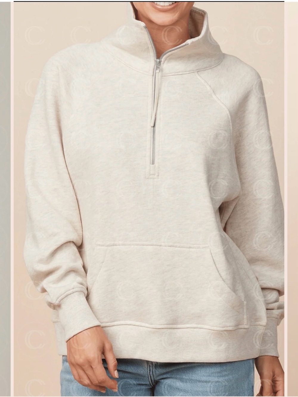 Women’s Boxy Half Zip pullover Sz M
